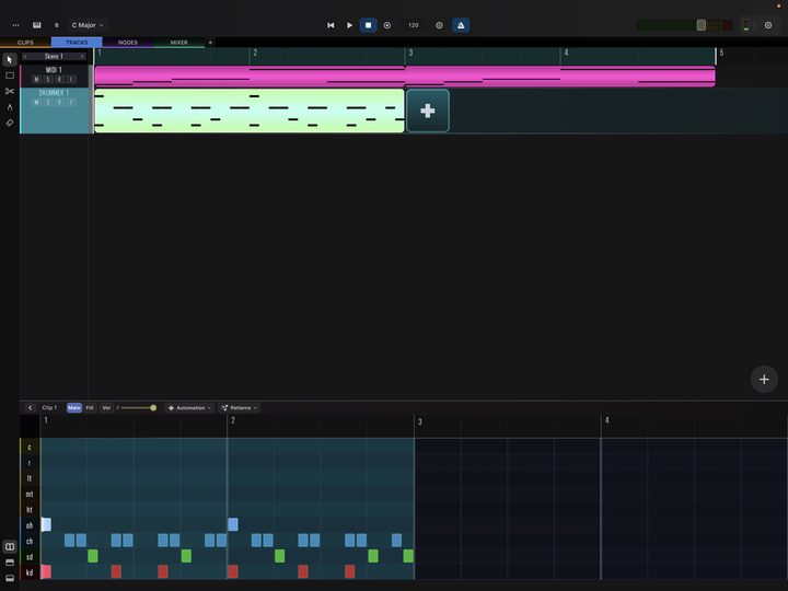 The drum track editor.