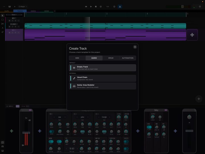 Adding audio tracks to a project.
