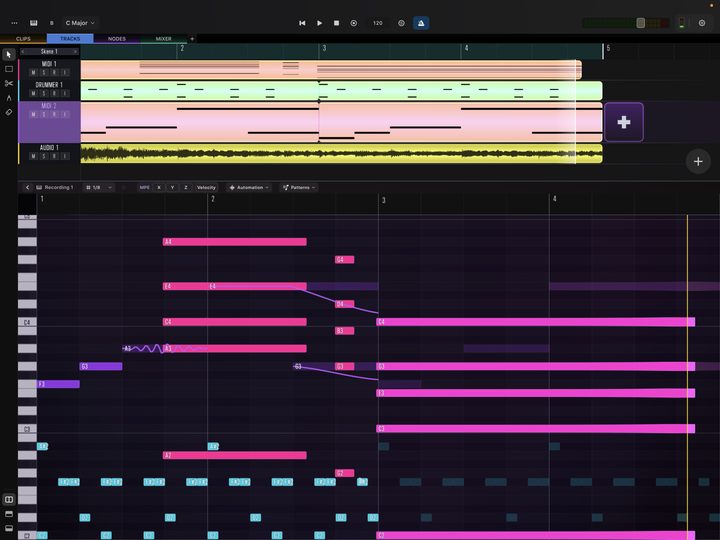 Viewing multiple tracks together when all tracks are selected.