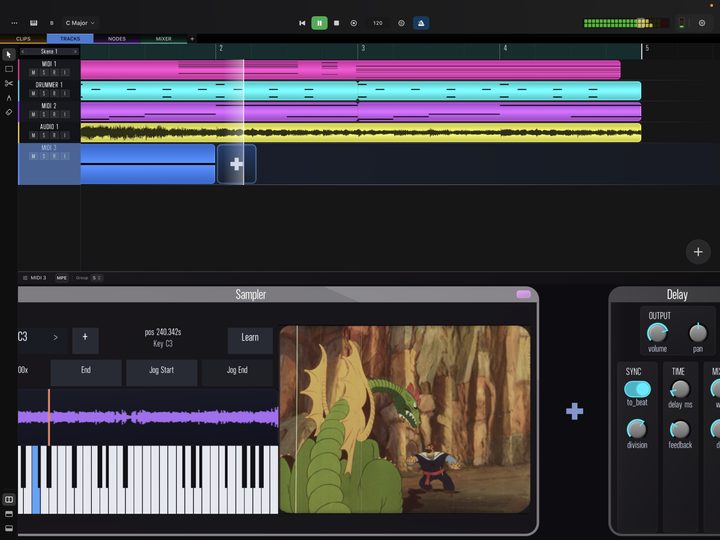 The sampler with video support.