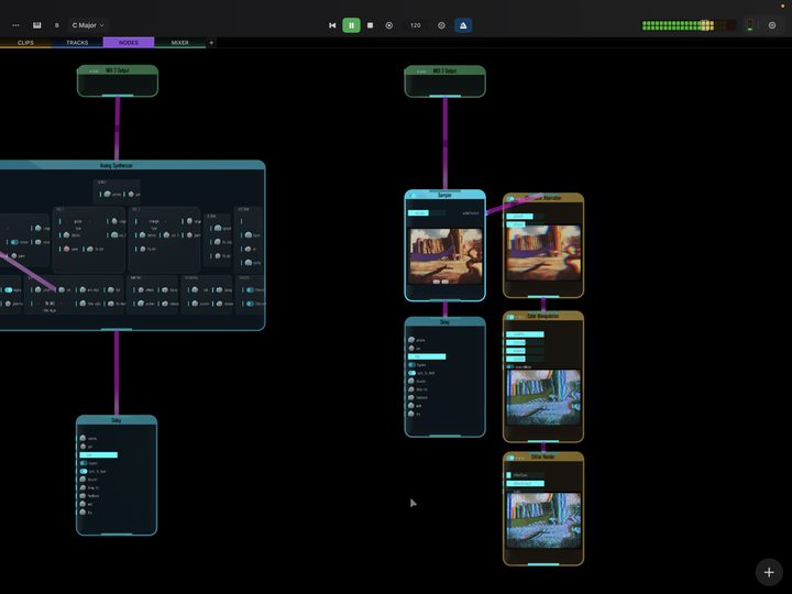Adding video effects through the node view.